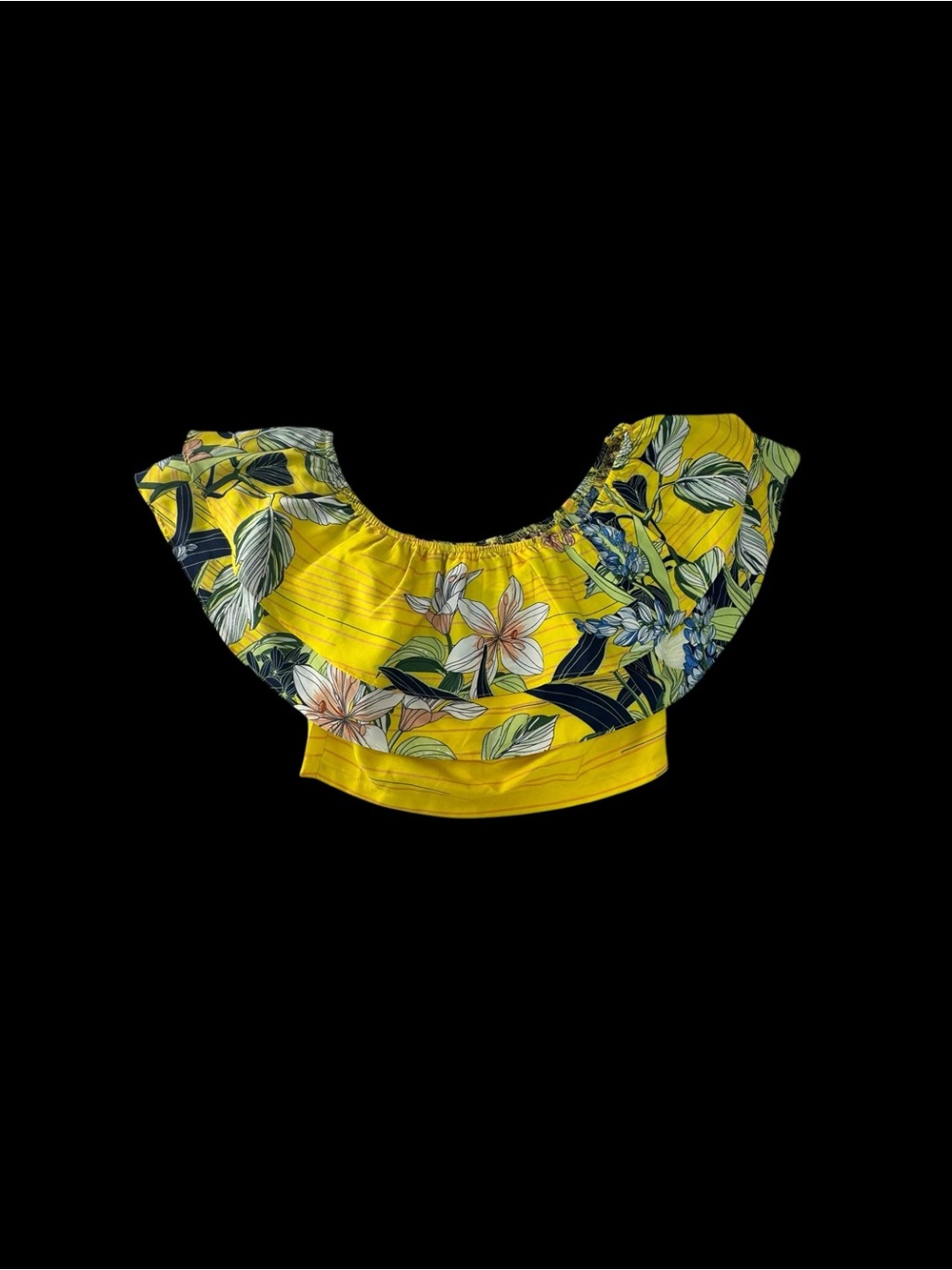 Tropical Yellow Floral Wide-Leg Pants - Women's - Picture 2 of 11